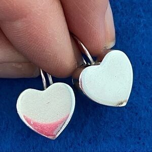 Ross-Simons 925 Sterling Silver Heart Lever Back Drop Earrings